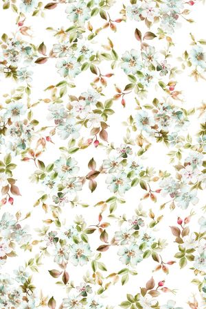 清爽底花卉印花华亿平台图片