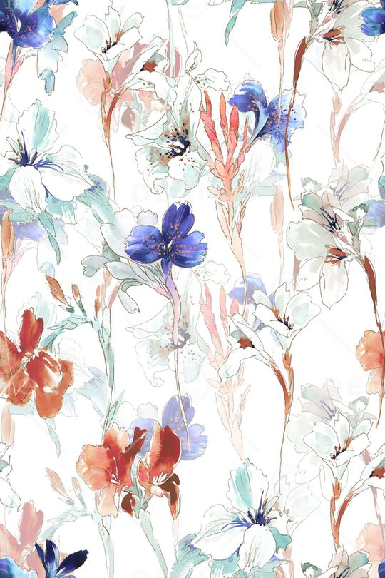 清爽底花卉印花华亿平台图片