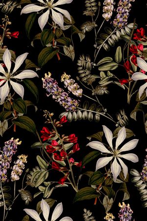 民族花卉印花华亿平台图片