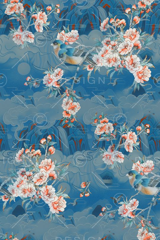 中国风印花华亿平台图片