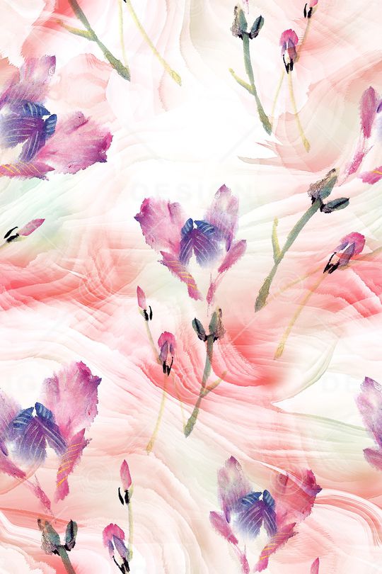 抽象花卉印花华亿平台图片