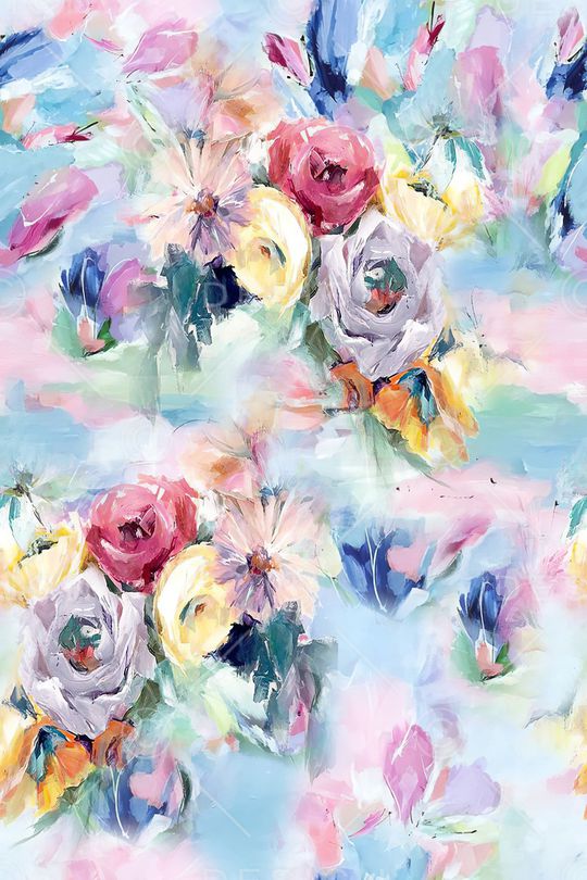 抽象花卉印花华亿平台图片