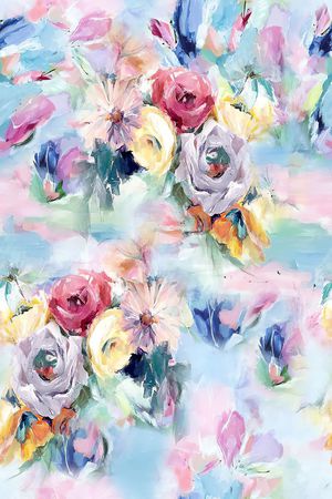 抽象花卉印花华亿平台图片