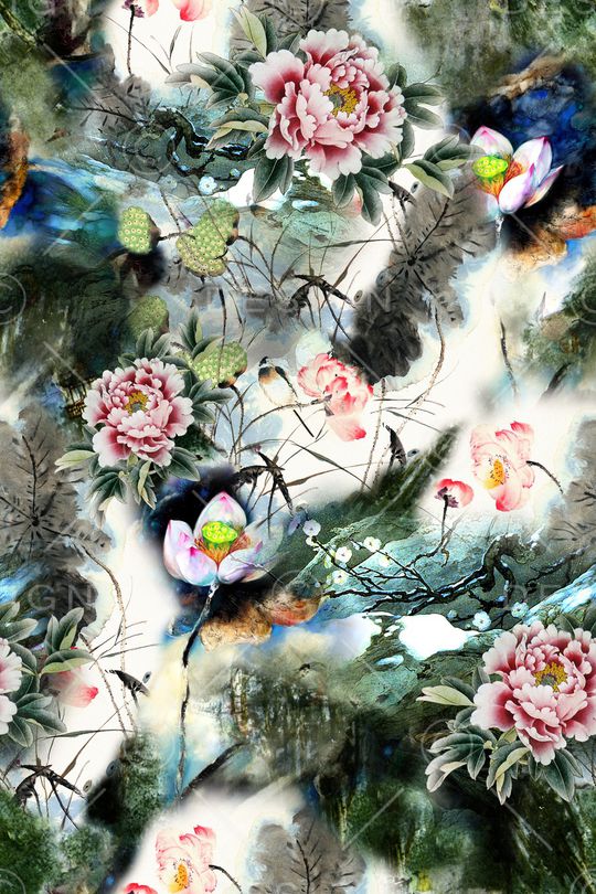 花卉印花华亿平台图片