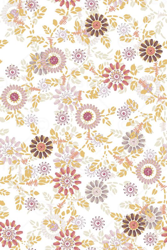 清爽底花卉印花华亿平台图片