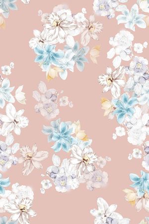 清爽底花卉印花华亿平台图片