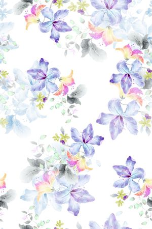 清爽底花卉印花华亿平台图片