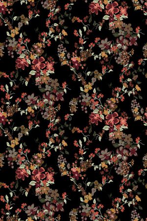 清爽底花卉印花华亿平台图片