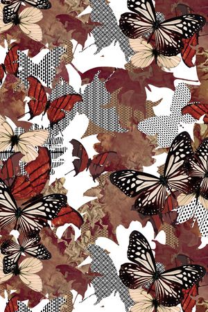 花卉蝴蝶印花华亿平台图片