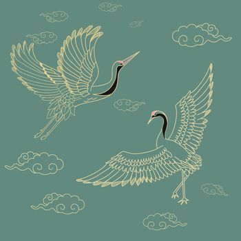 仙鹤印花华亿平台图片