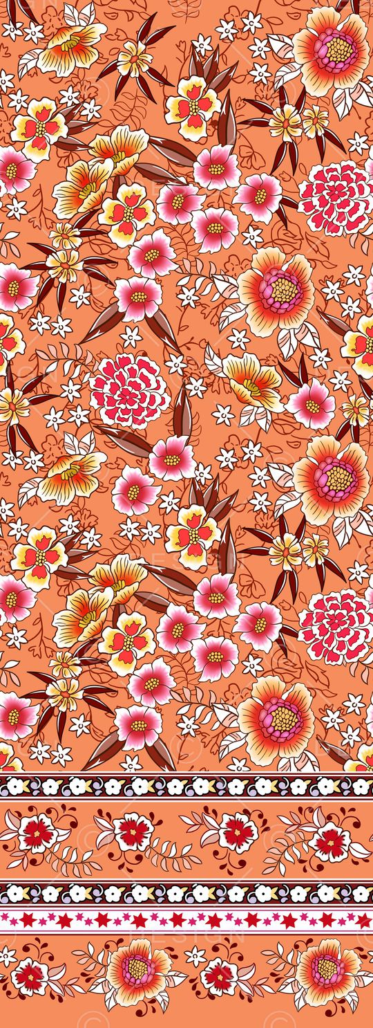 民族花卉印花华亿平台图片