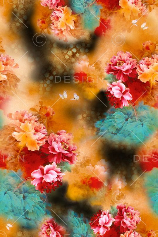 连衣裙印花华亿平台图片