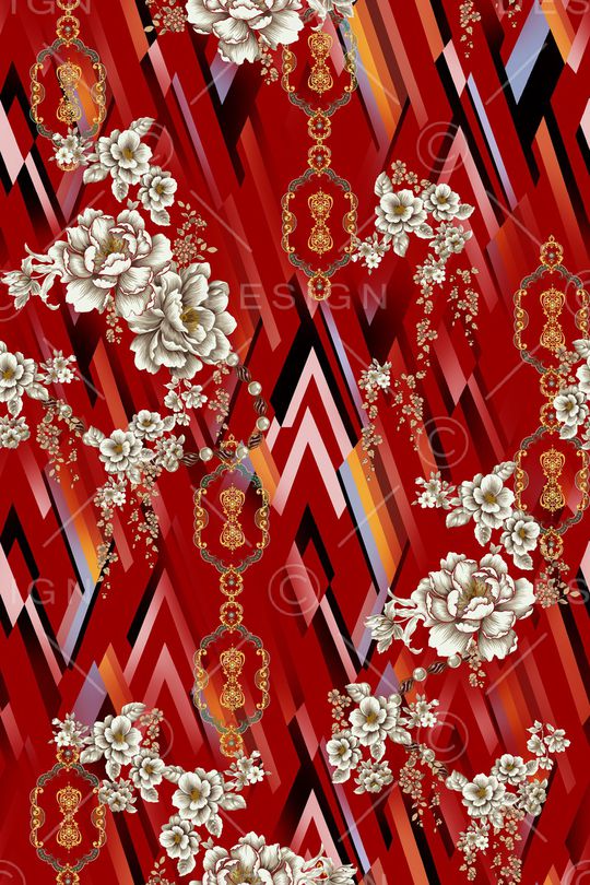 连衣裙印花华亿平台图片