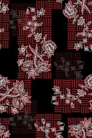 几何花卉印花华亿平台图片