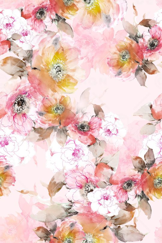 清爽底花卉印花华亿平台图片