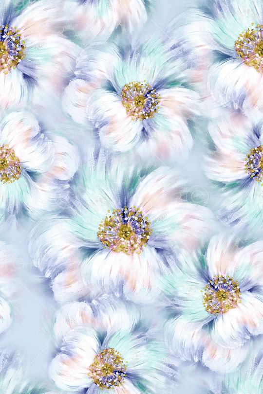 清爽底花卉印花华亿平台图片