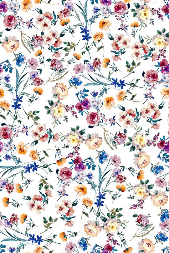 清爽底花卉印花华亿平台图片