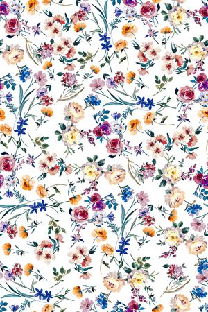 清爽底花卉印花华亿平台图片