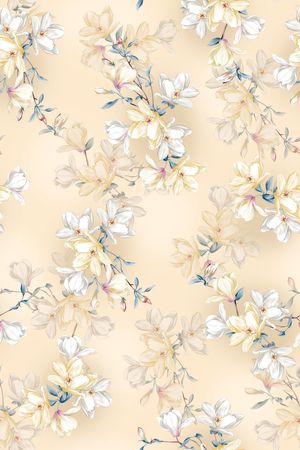 清爽底花卉印花华亿平台图片