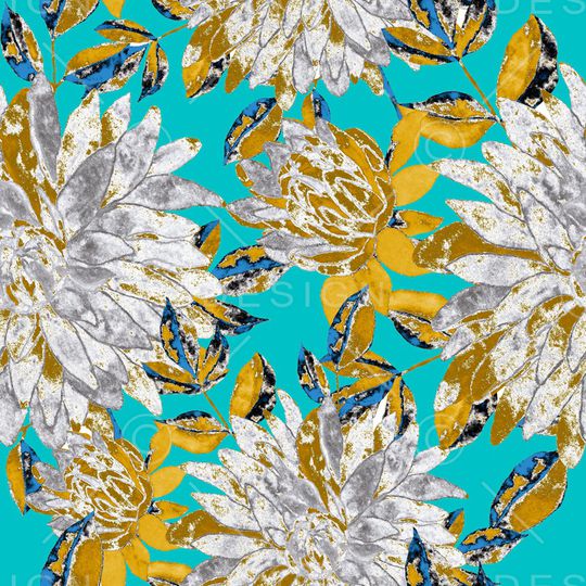 民族花卉印花华亿平台图片