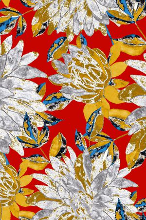 民族花卉印花华亿平台图片