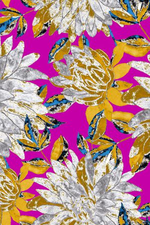 民族花卉印花华亿平台图片