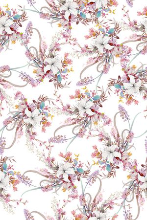 清爽底花卉印花华亿平台图片