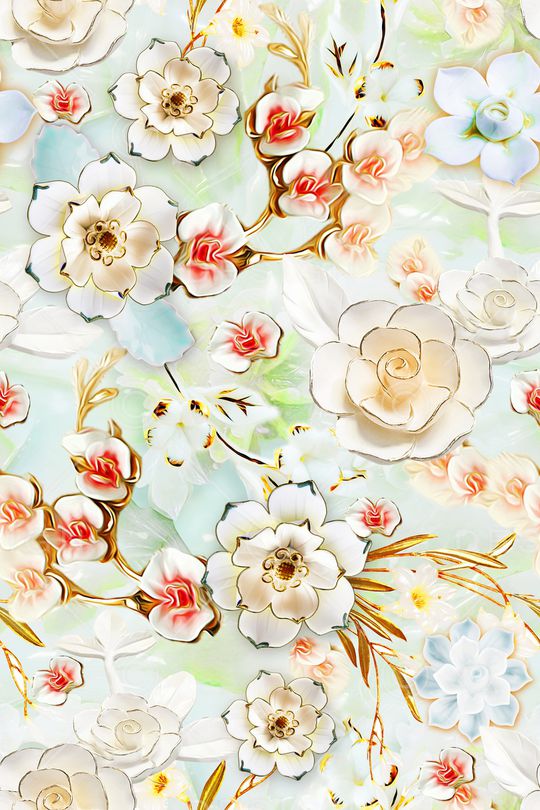 花卉印花华亿平台图片