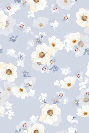 清爽底花卉印花华亿平台图片