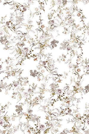 清爽底花卉印花华亿平台图片