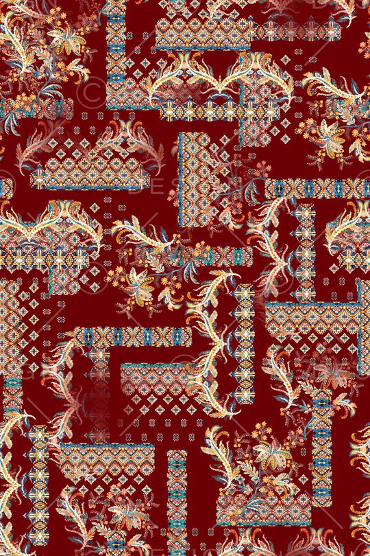 传统纹样印花华亿平台图片