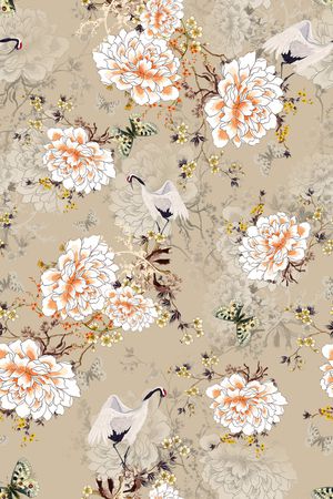 传统纹样印花华亿平台图片