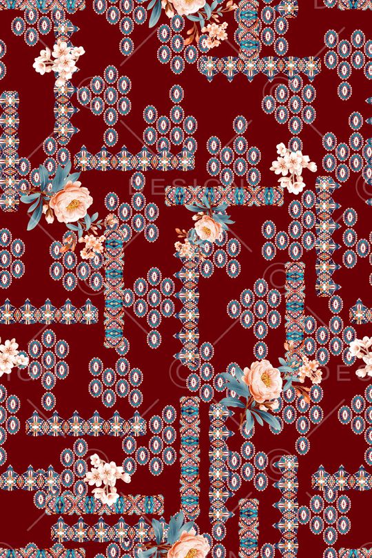 传统纹样印花华亿平台图片