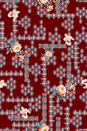 传统纹样印花华亿平台图片