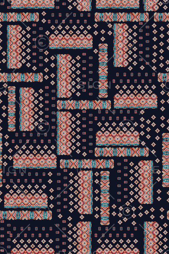 黑底花卉印花华亿平台图片