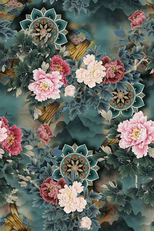 花卉印花华亿平台图片