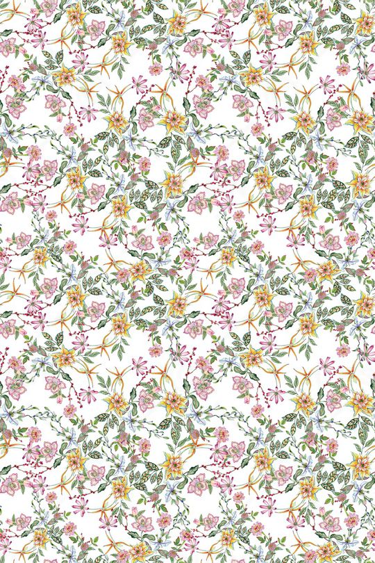 清爽底花卉印花华亿平台图片