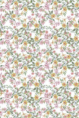 清爽底花卉印花华亿平台图片