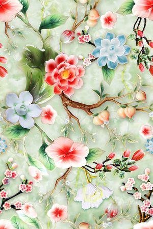 花卉印花华亿平台图片