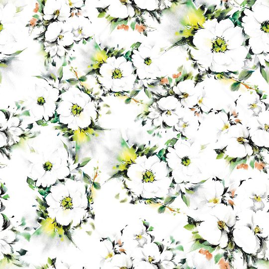 水彩花卉印花华亿平台图片