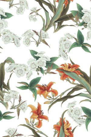 清爽底花卉印花华亿平台图片