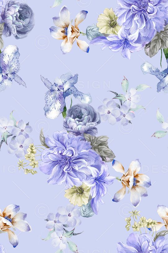 清爽底花卉印花华亿平台图片