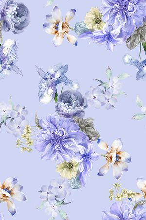 清爽底花卉印花华亿平台图片