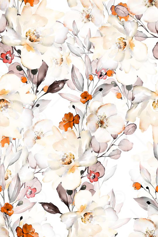 清爽底花卉印花华亿平台图片