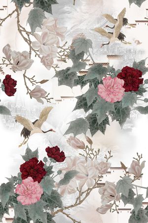 花卉印花华亿平台图片