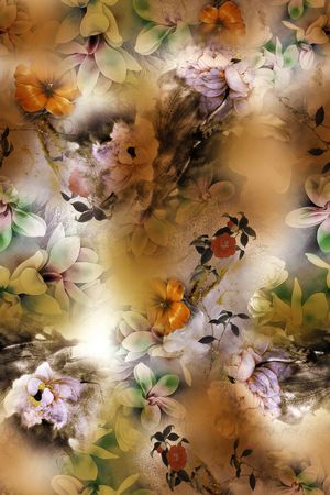 花卉印花华亿平台图片