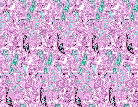 清爽底花卉印花华亿平台图片