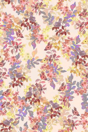 手绘花卉印花华亿平台图片