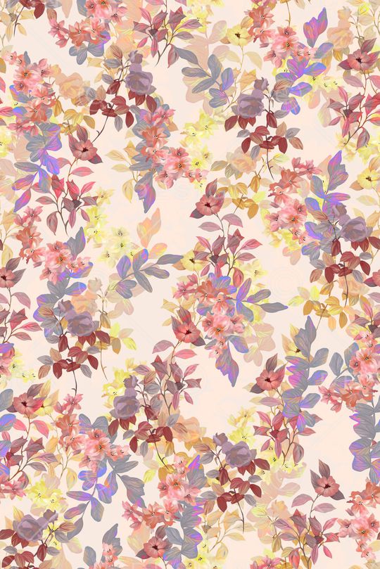 手绘花卉印花华亿平台图片