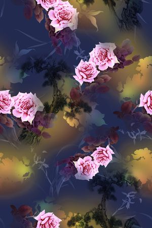 花卉印花华亿平台图片